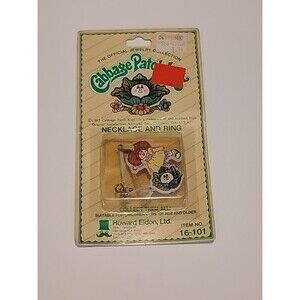 NRFP Vintage 1983 Cabbage Patch Kids Jewelry Set Plastic Necklace Ring #3